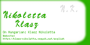 nikoletta klasz business card